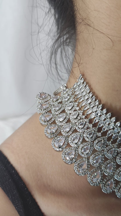 Luxurious_Layered_Pear-Shaped_American_Diamond_Bridal_Necklace_Set
