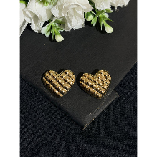 Sparkling Heart Anti Tarnish Ear Rings